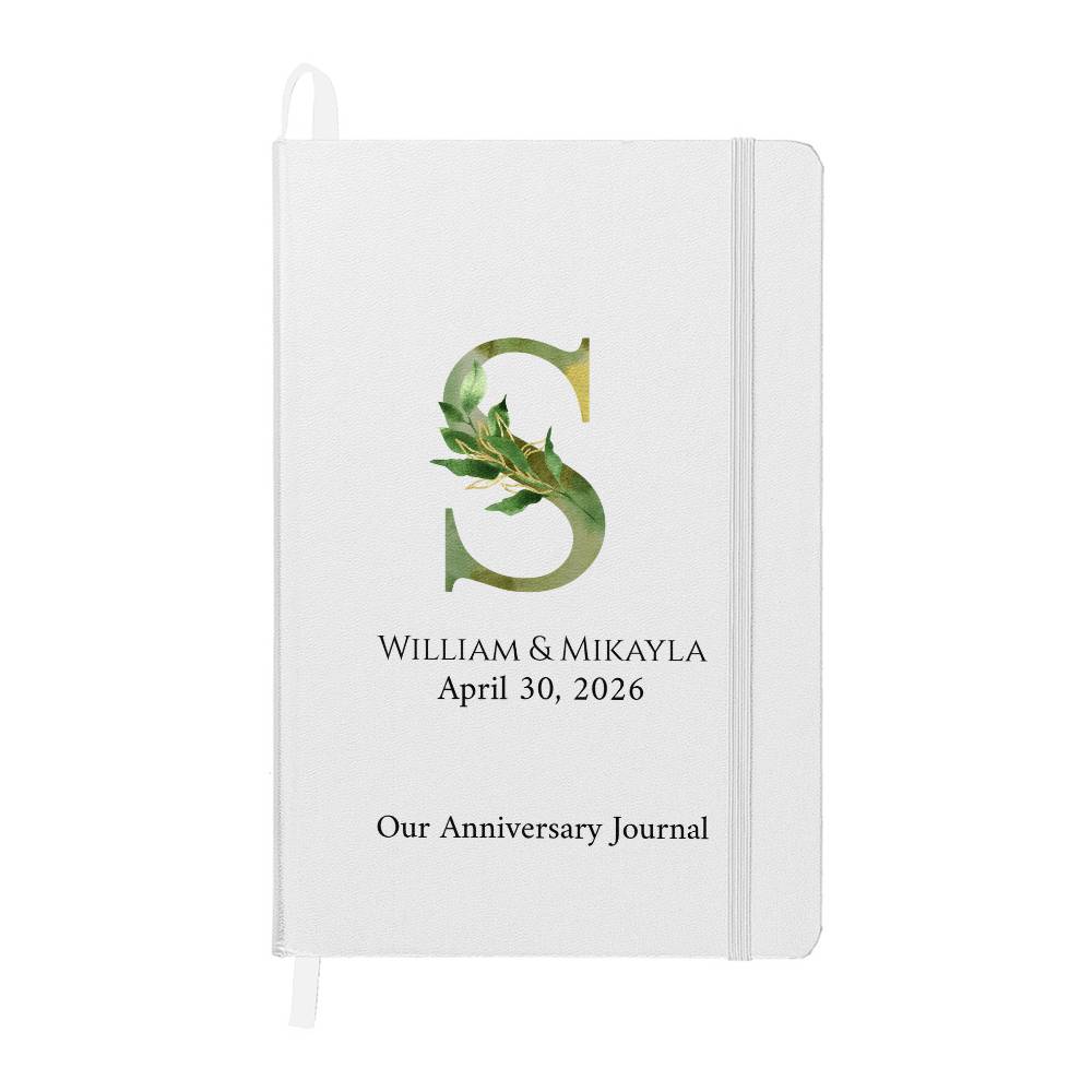 Personalized Anniversary Journal for Couples – Custom Initial & Names Journal – Romantic Keepsake Gift for Him or Her