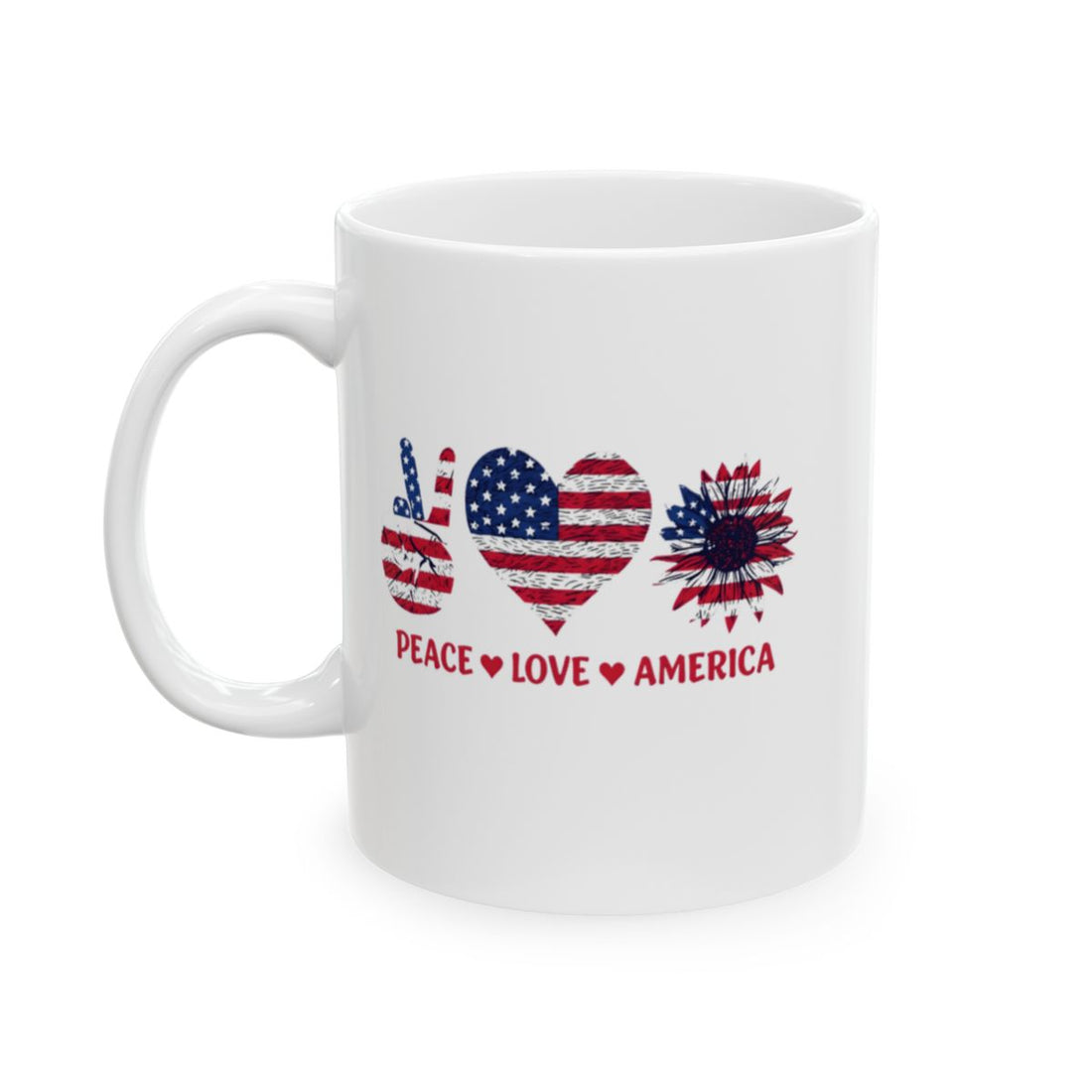Patriotic Ceramic Mug, American Flag Coffee Cup, Independence Day Gift, USA Pride Mug, Veterans Day Mug