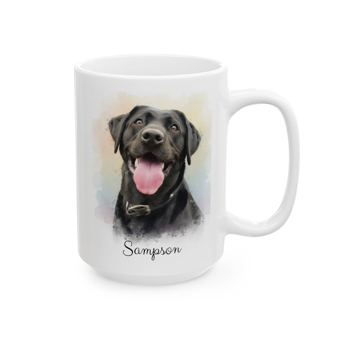 Personalized Pet Portrait Mug, Custom Dog Watercolor Gift, Ceramic Coffee Cup for Pet Lovers, Memorial Keepsake