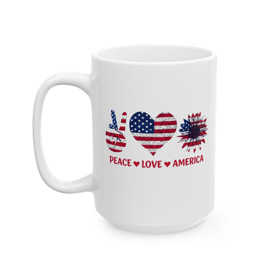 Patriotic Ceramic Mug, American Flag Coffee Cup, Independence Day Gift, USA Pride Mug, Veterans Day Mug