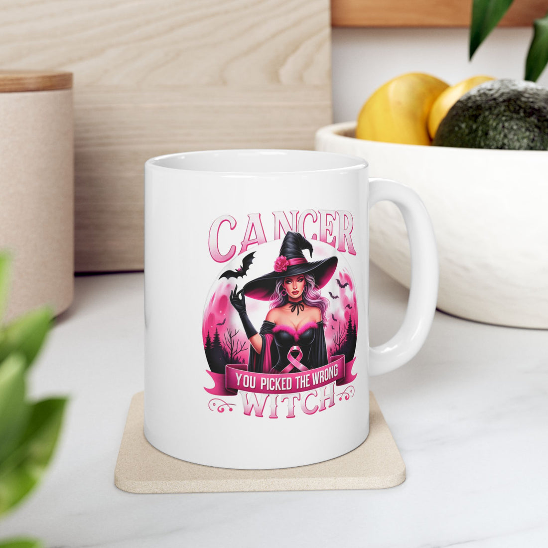 Custom Cancer Witch Warrior-Themed Ceramic Mug - Perfect Gift