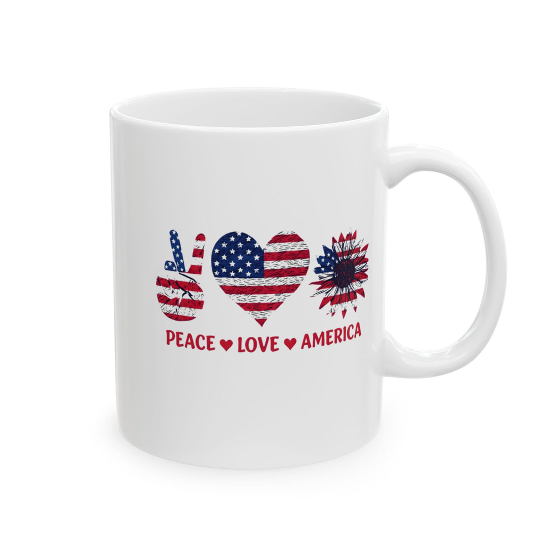 Patriotic Ceramic Mug, American Flag Coffee Cup, Independence Day Gift, USA Pride Mug, Veterans Day Mug