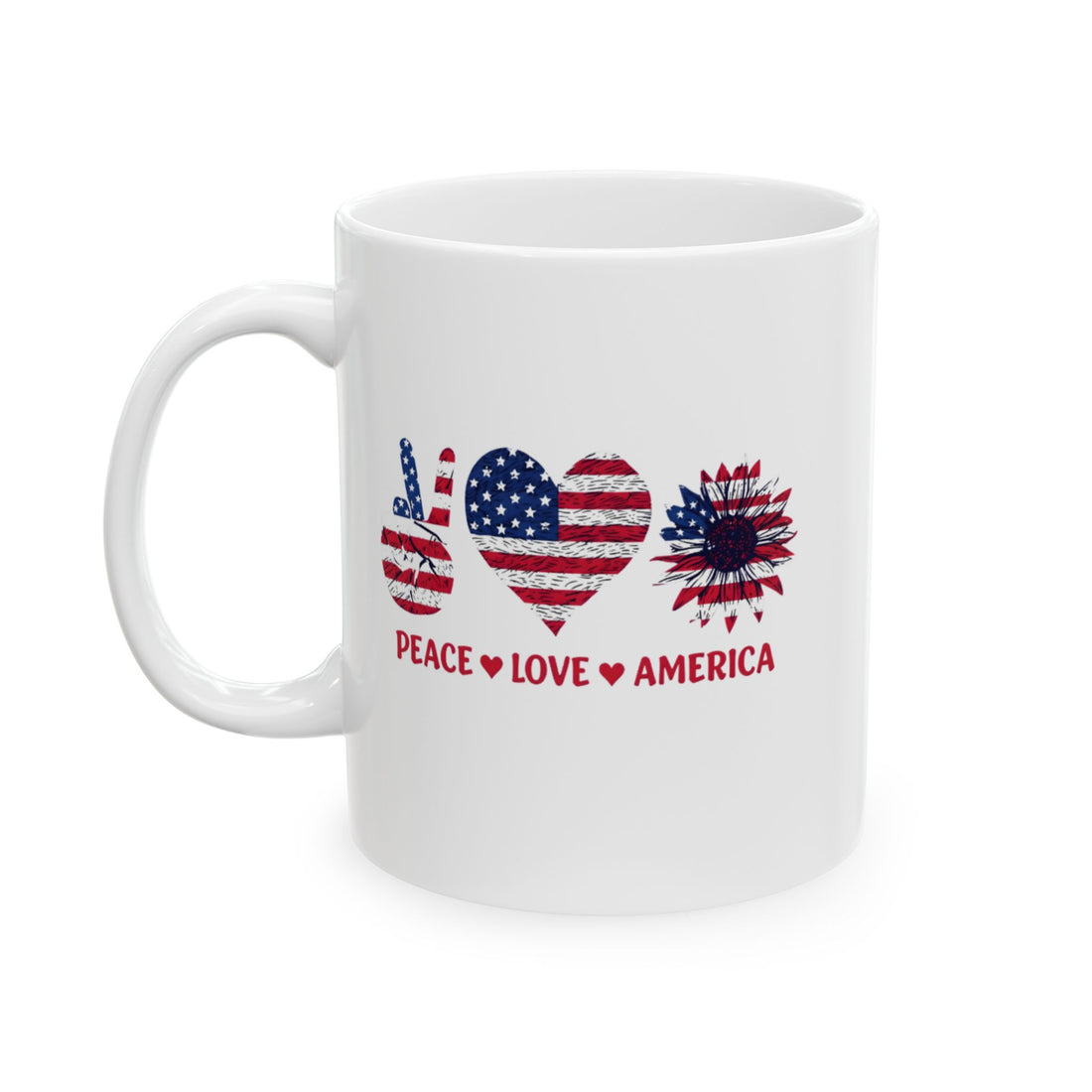 Patriotic Ceramic Mug, American Flag Coffee Cup, Independence Day Gift, USA Pride Mug, Veterans Day Mug
