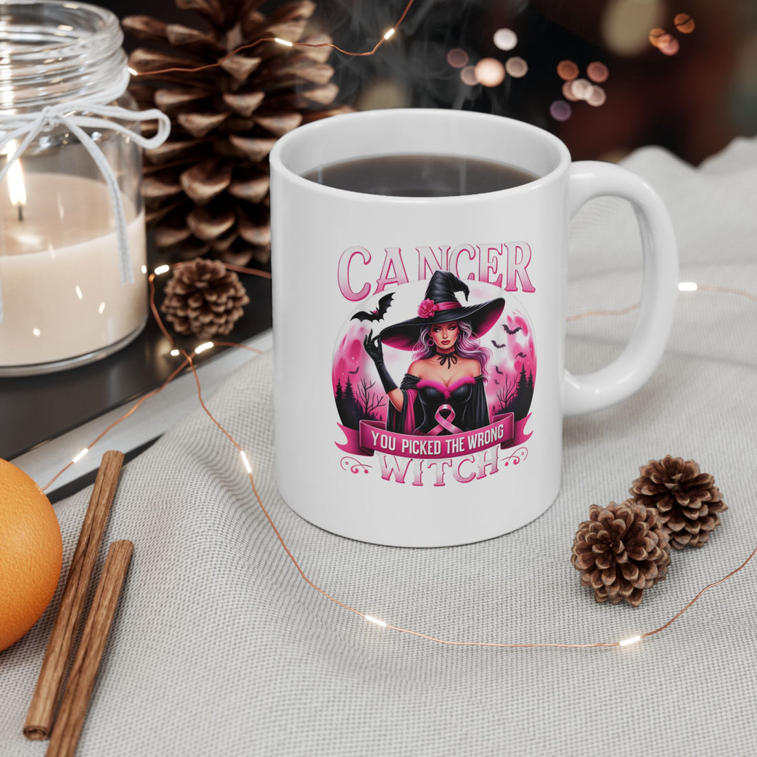 Custom Cancer Witch Warrior-Themed Ceramic Mug - Perfect Gift