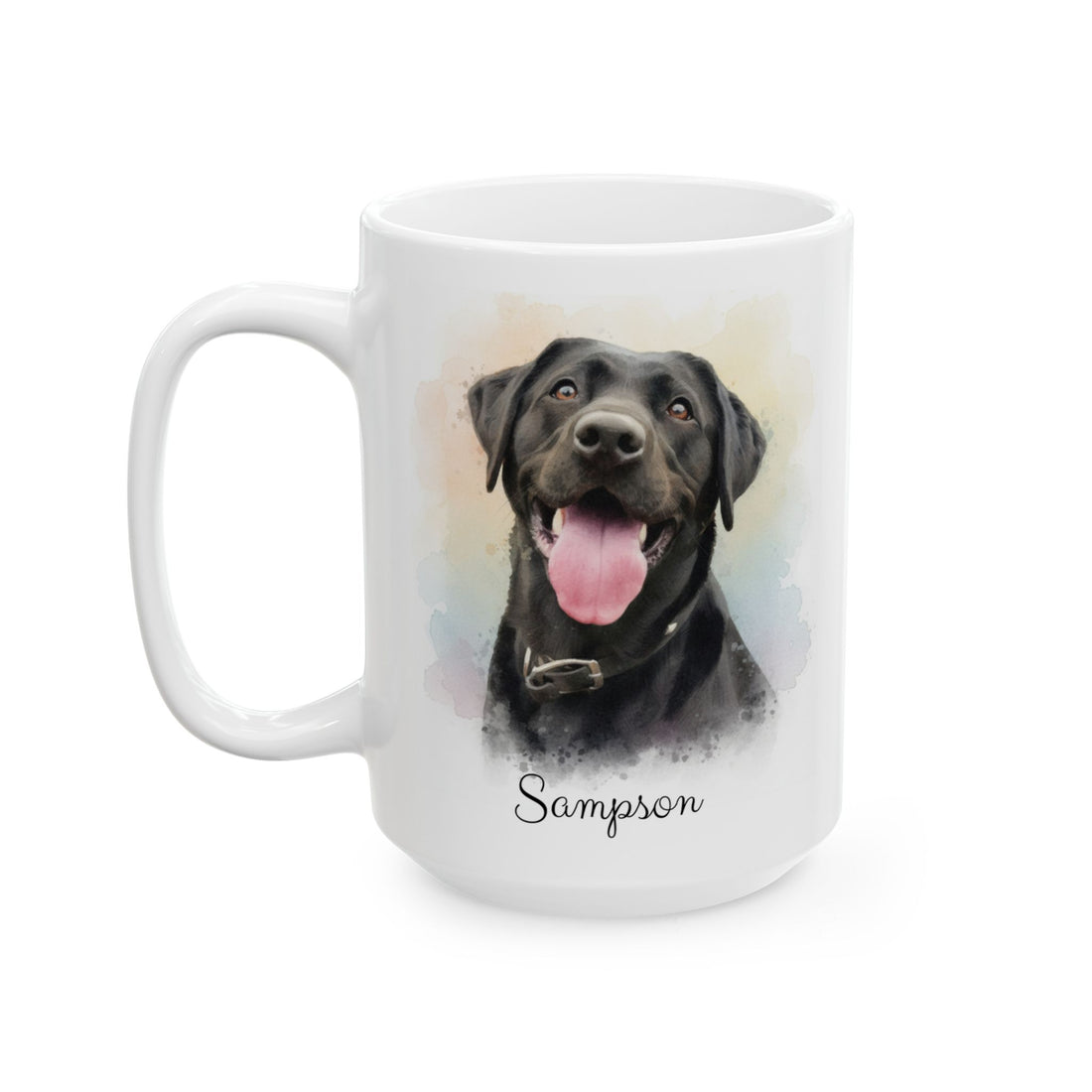 Personalized Pet Portrait Mug, Custom Dog Watercolor Gift, Ceramic Coffee Cup for Pet Lovers, Memorial Keepsake