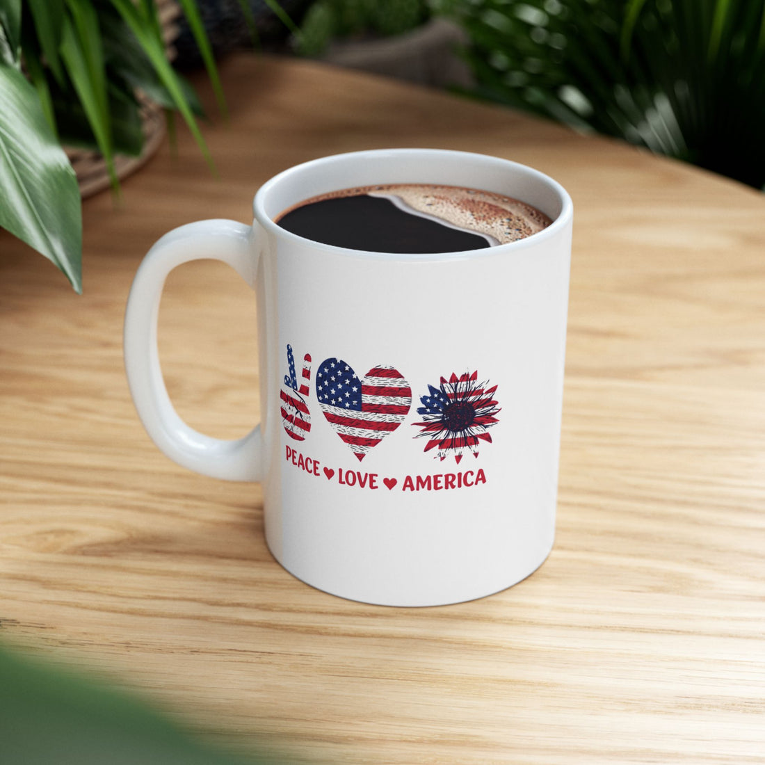 Patriotic Ceramic Mug, American Flag Coffee Cup, Independence Day Gift, USA Pride Mug, Veterans Day Mug