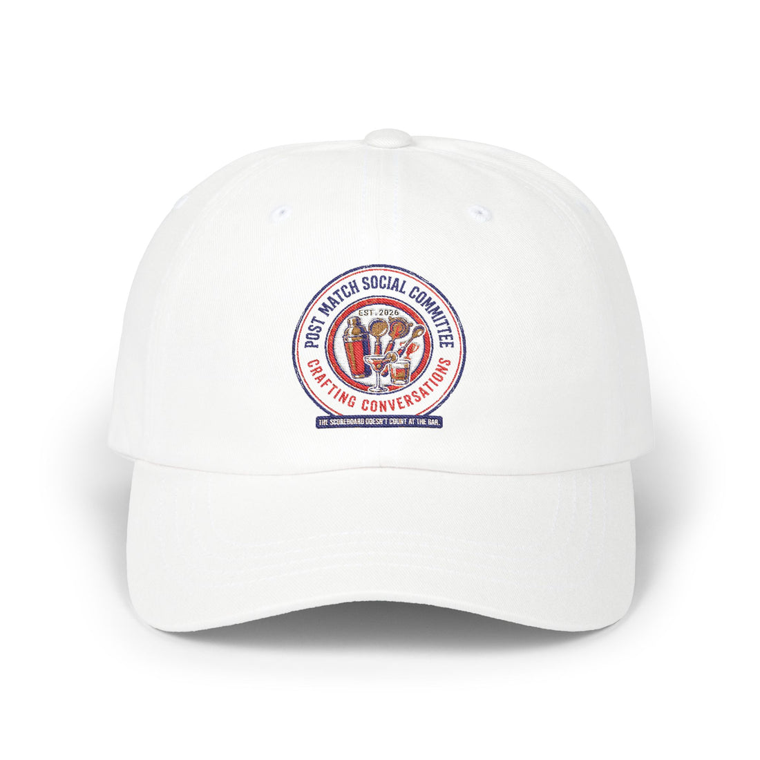Post Match Social Committee – Comfort Colors Graphic Tee & Matching Dad Cap with Est. Group Year Personalization