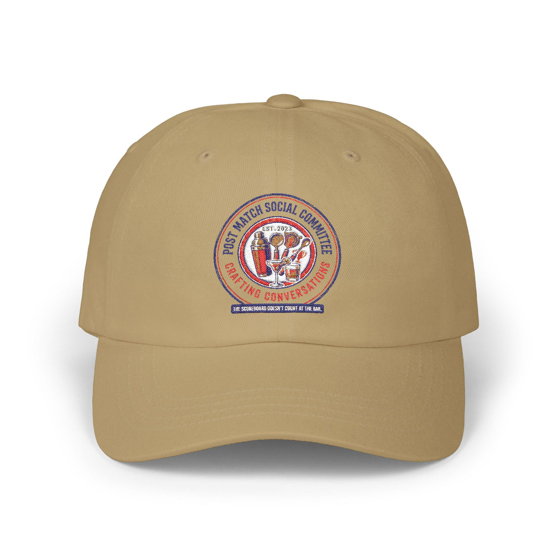 Post Match Social Committee – Comfort Colors Graphic Tee & Matching Dad Cap with Est. Group Year Personalization