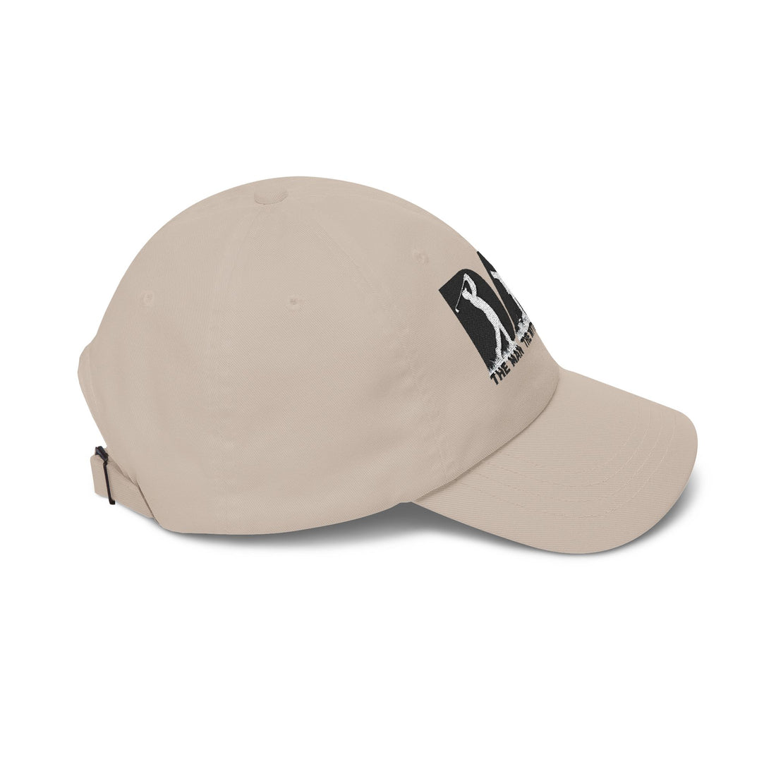 Classic Dad Cap with Golf Silhouette Design, Personalized Golf Gift, Unstructured Low Profile Style, Vintage Buckle Closure, Gift for Him