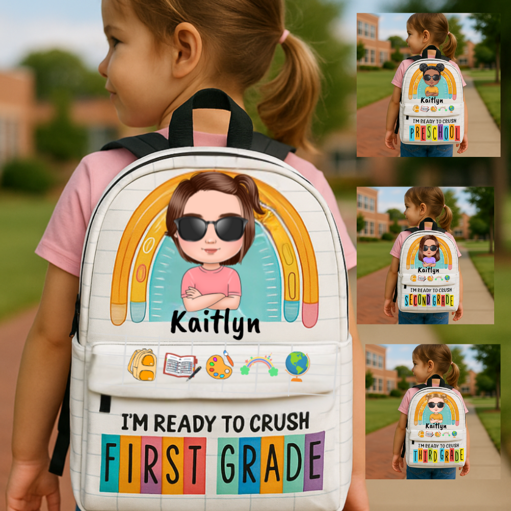 Ready To Crush School - Personalized Kid Art Backpack