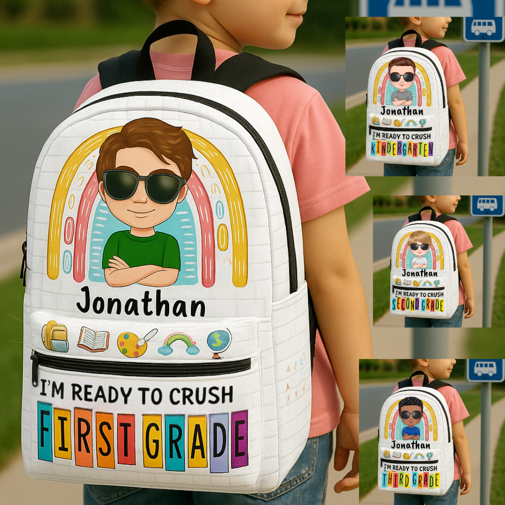 Ready To Crush School - Personalized Kid Art Backpack