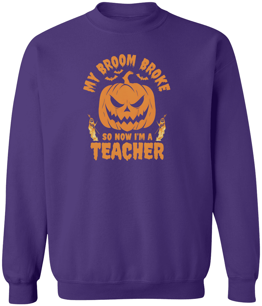 “Funny Halloween Teacher Shirt “My Broom Broke So Now I Teach”