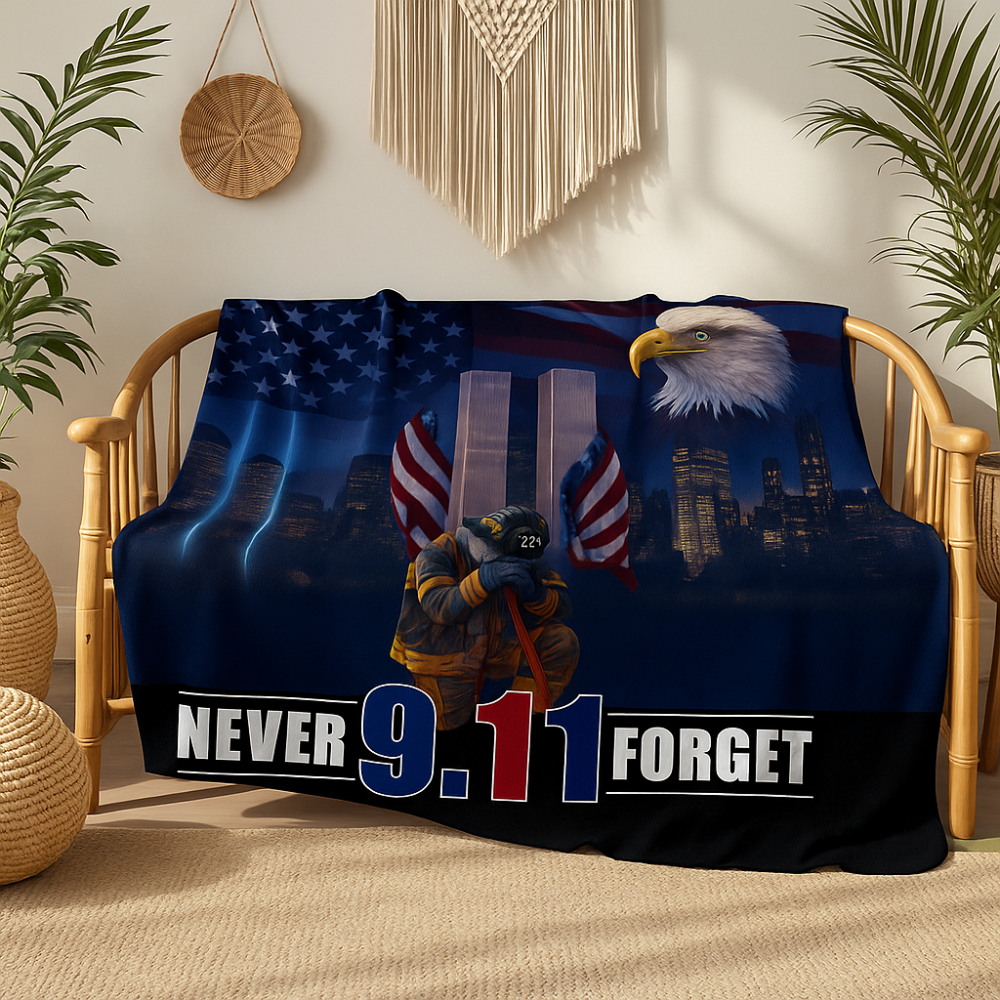 Patriotic 9/11 Memorial Blanket - Cozy and Commemorative 50x60in