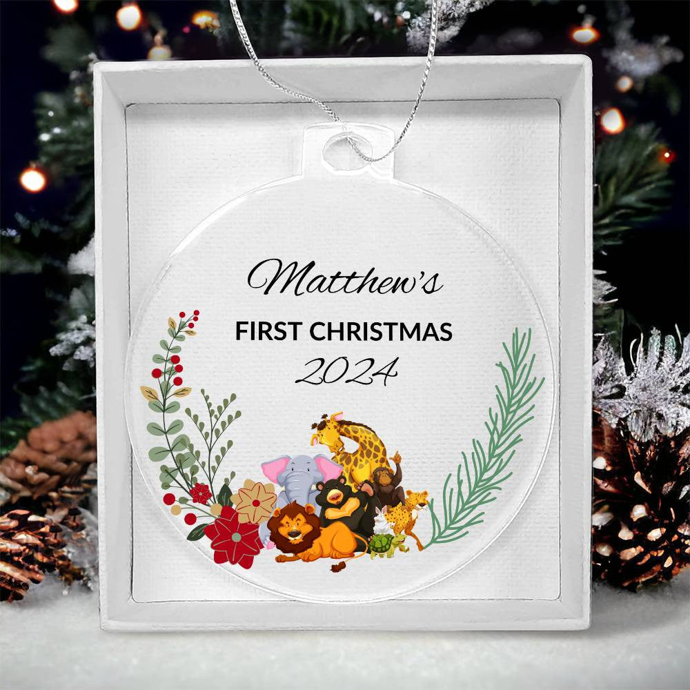 Personalize Your Baby's First Xmas Acrylic Ornament!