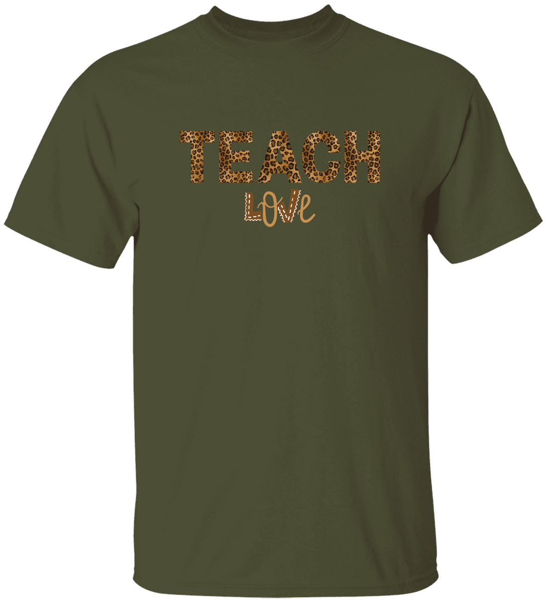 Teach Love Leopard Print Teacher Shirt – Cute Teacher Appreciation T-Shirt, Classroom Gift for Teachers, Back to School Teacher Tee