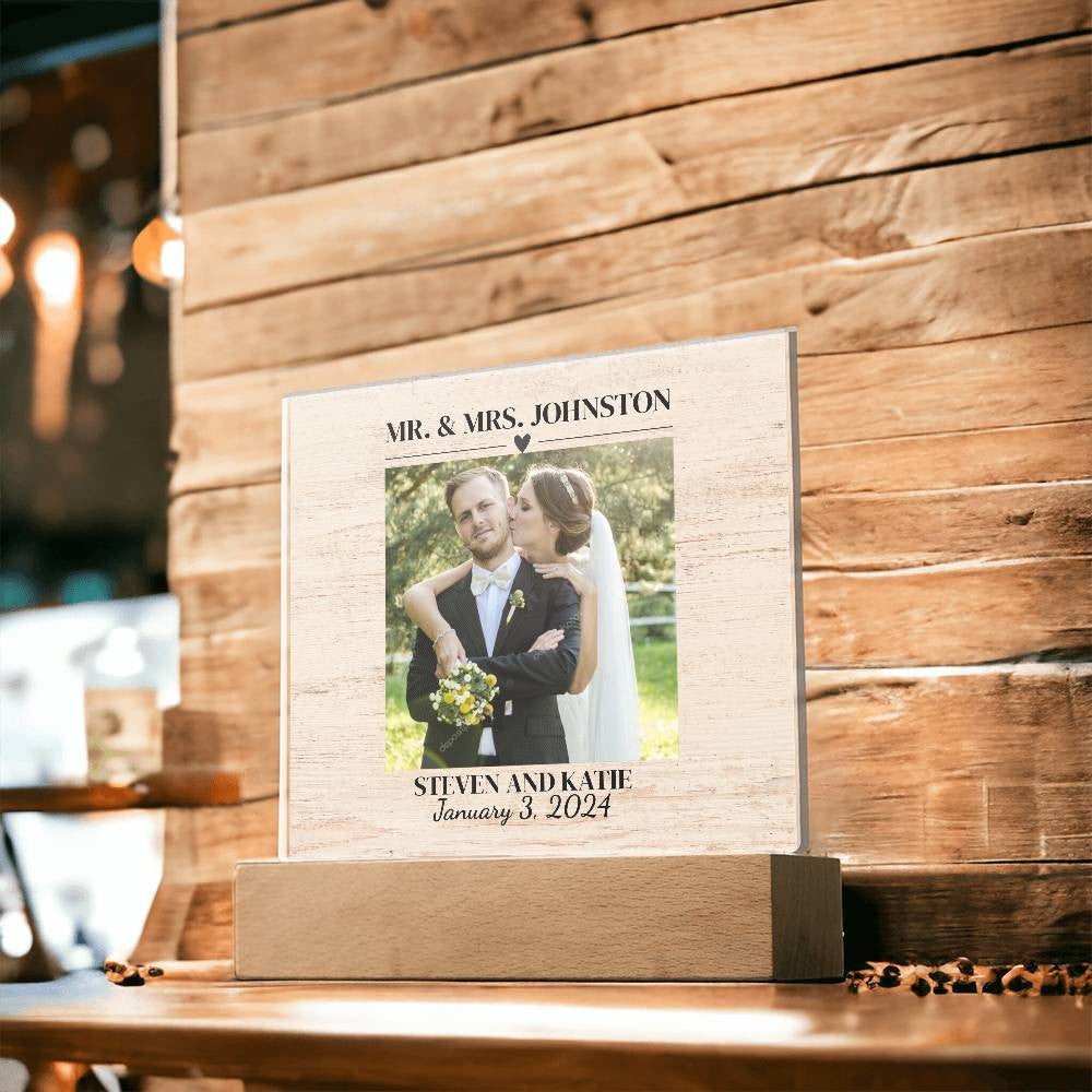 Personalized Wedding Photo Frame| Acrylic Square Plaque