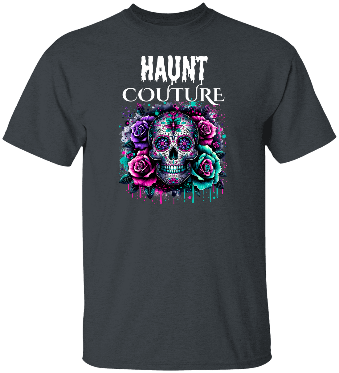 Skull & Roses Graphic Halloween Tee Haunt Couture reveal.”