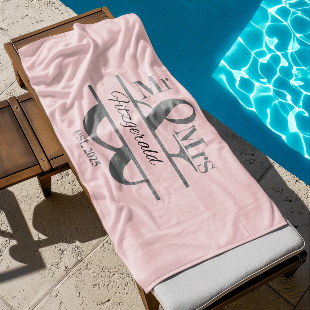 Mr. and Mrs. Vacation and Summer Beach Towel | Bridal Gift!