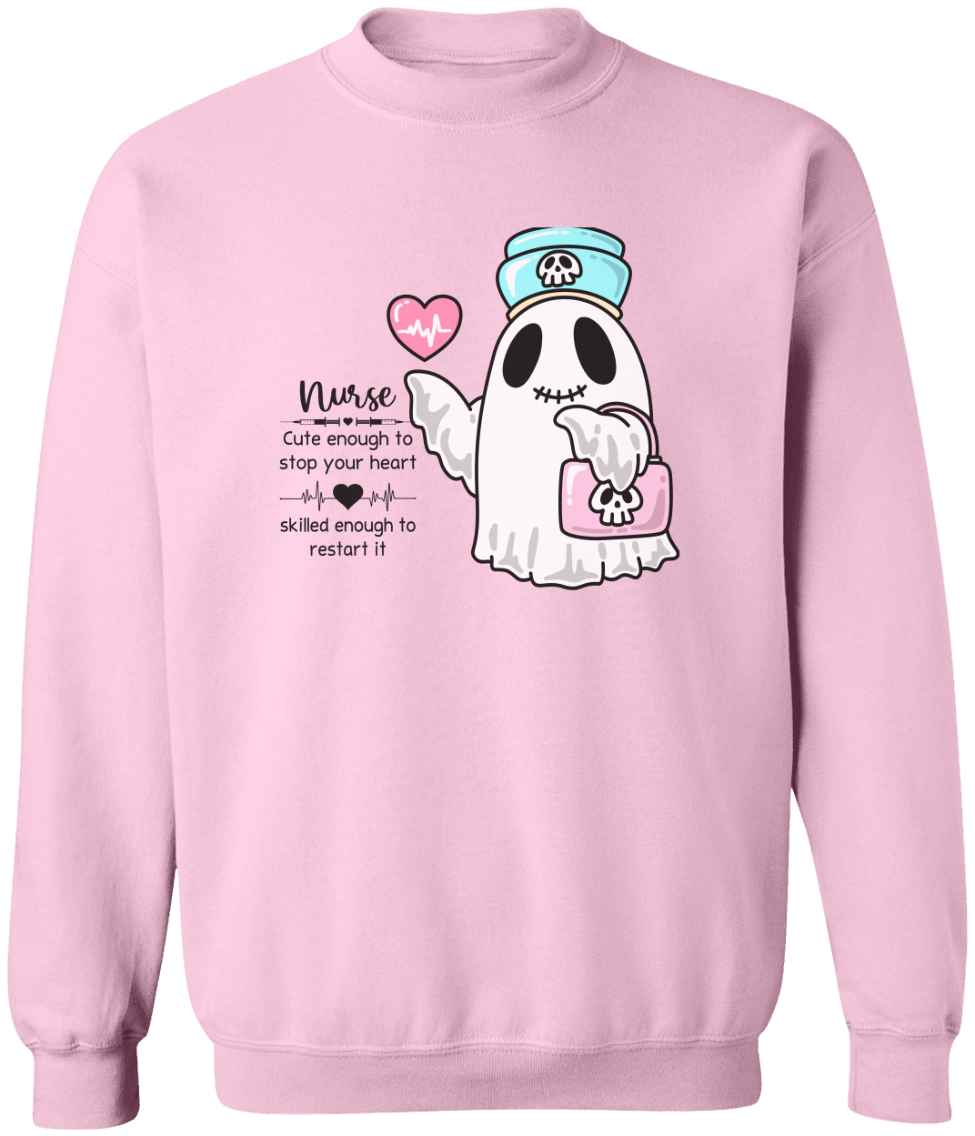 Cute Nurse Ghost Sweatshirt - Fun Halloween Apparel