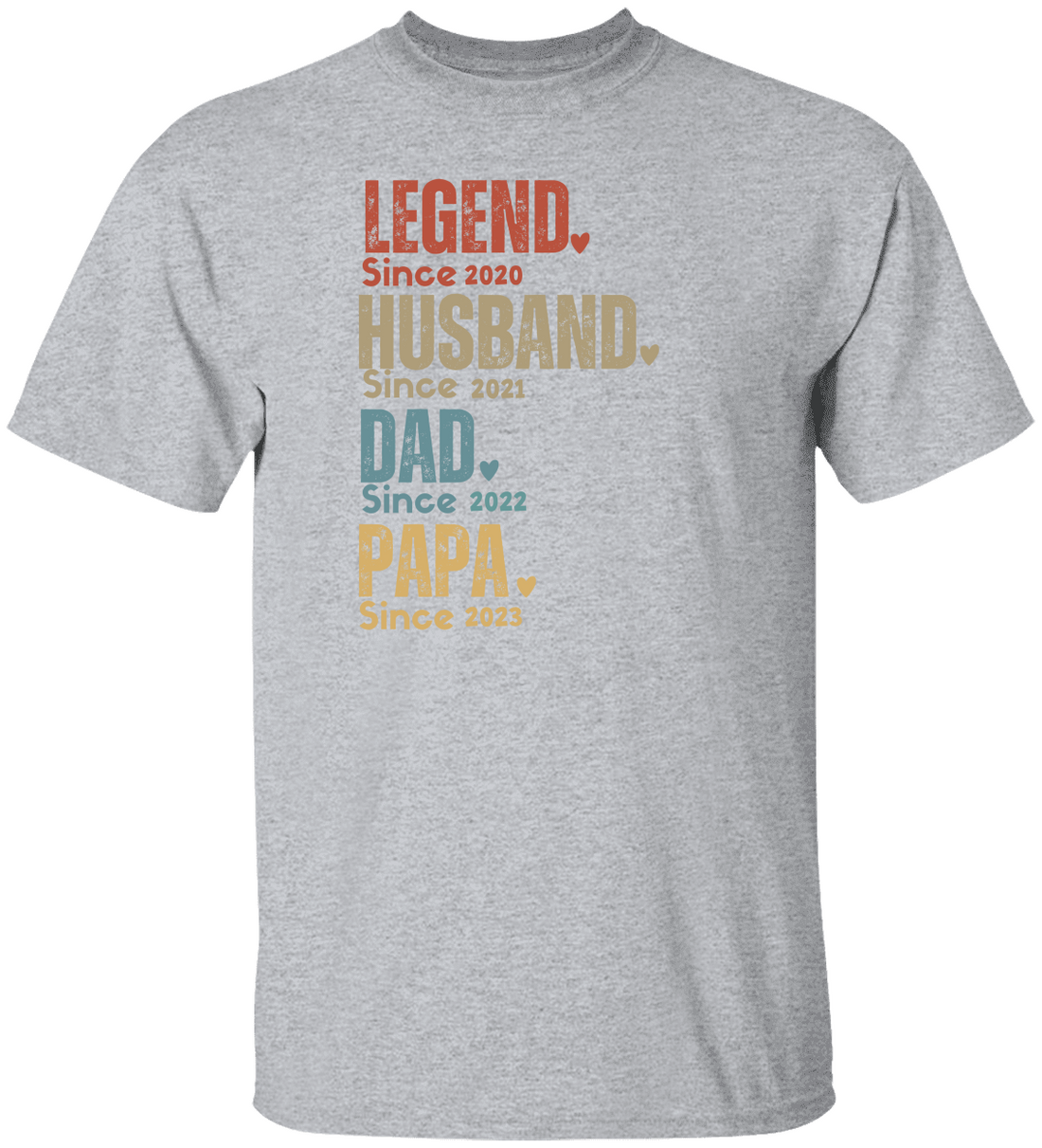 Personalized Dad Shirt, Custom Legend Husband Dad Papa Tee, Father's Day Gift for Dad, Unique Father's Tee, Dad Since 2020