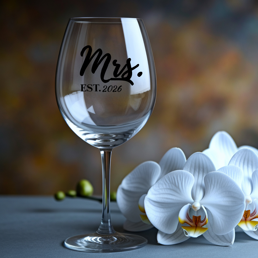 “Custom ‘Mr. & Mrs.’ Glass Set Made Just for Their Special Day” ‘Mr. & Mrs.’ Wine Glass Set!