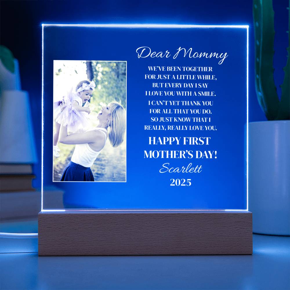 Personalized "Dear Mommy" Acrylic Nite Lite Plaque