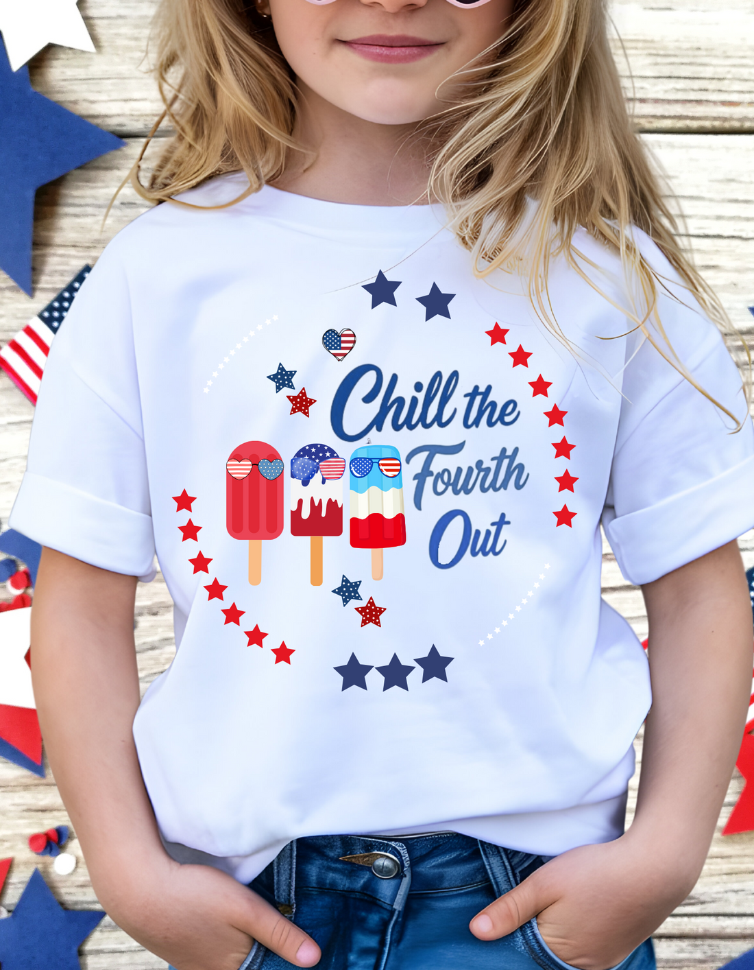 Chill The Fourth Out Shirt, 4th Of July T-shirt, Independence Day, Kids 4th July Ice Cream Tee