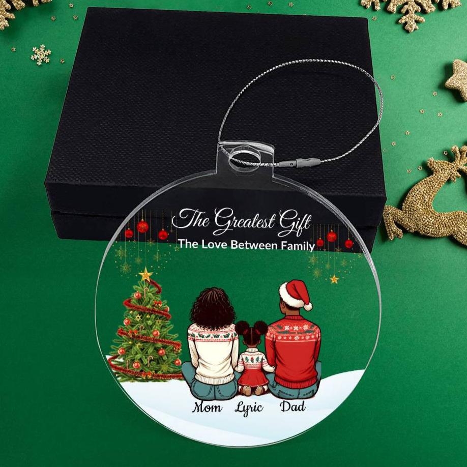 Personalize Christmas "The Greatest Gift" Acrylic Ornament