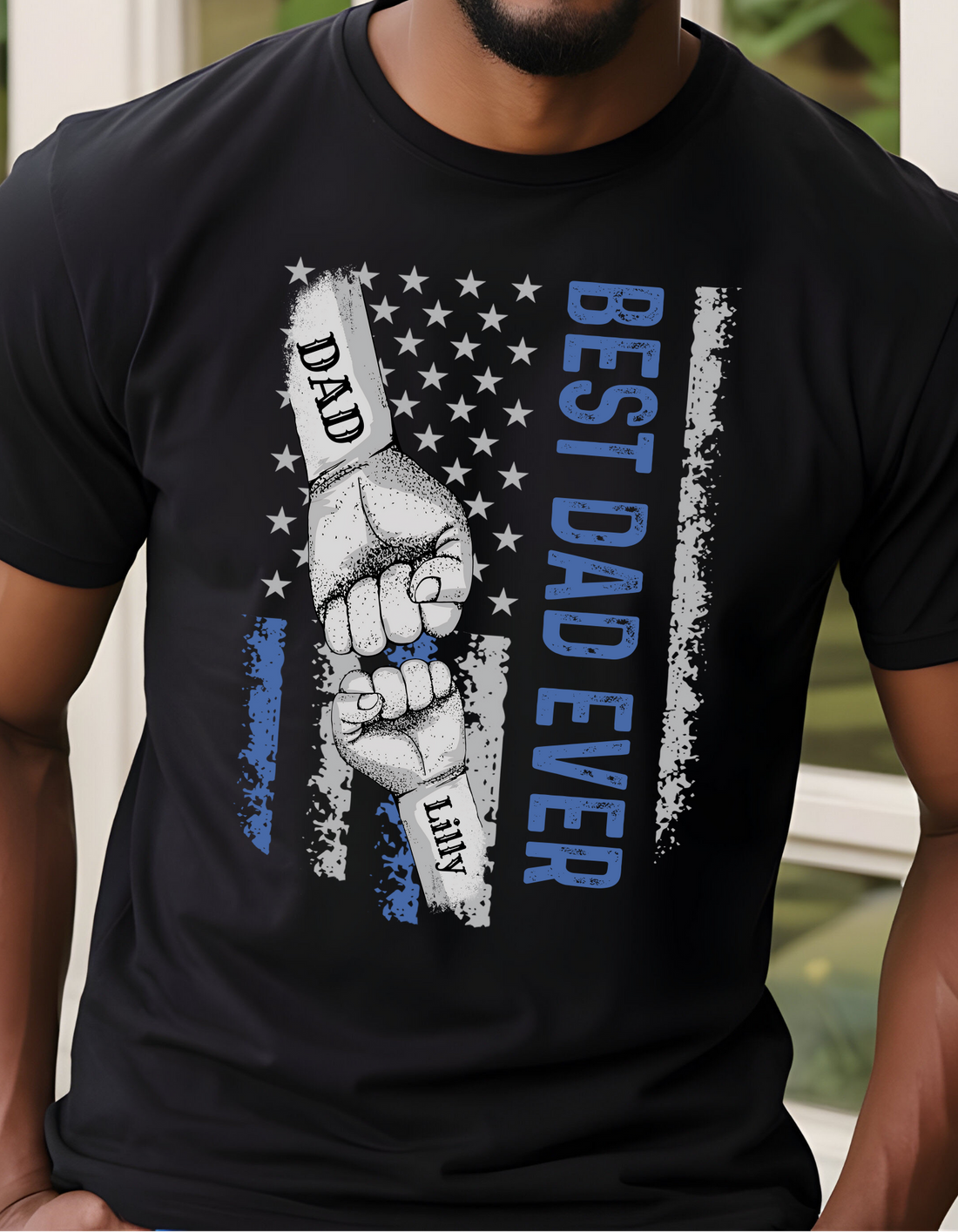 Personalized Best Dad Ever Raised Fist Bump Shirt!