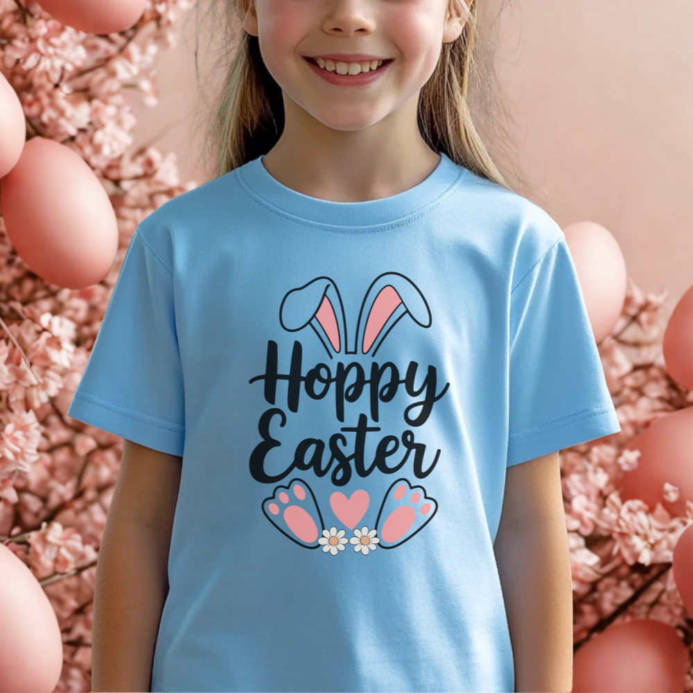 Kids Easter Bunny Shirt, Cute Hoppy Easter Tee, Spring Toddler T-Shirt, Funny Easter Gift, Children's Holiday Outfit
