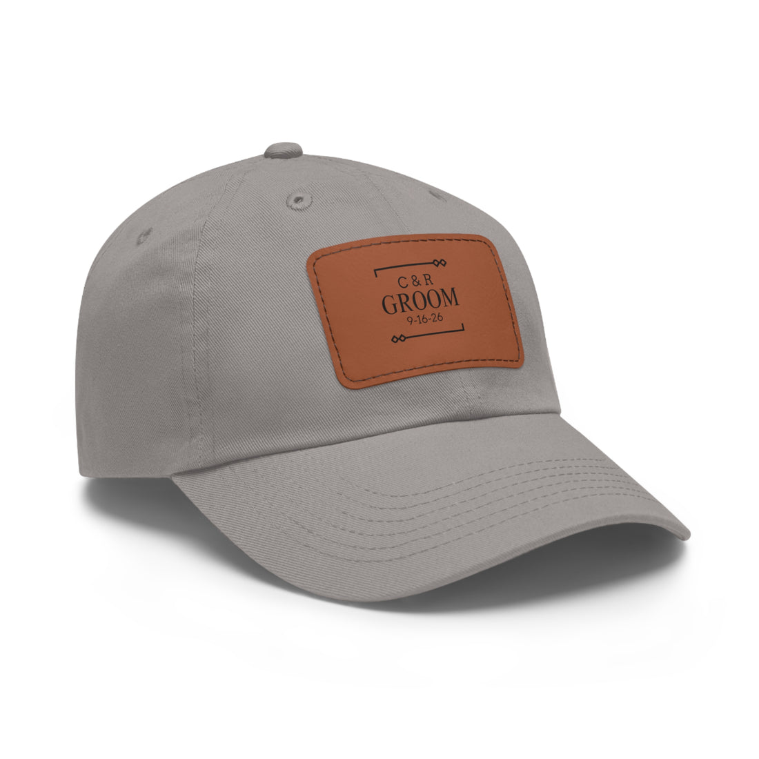 Personalized Dad Hat, Custom Faux Leather Patch Hat, Gift for Groom, Wedding Day Accessory, Unique Headwear for Men, Custom Date