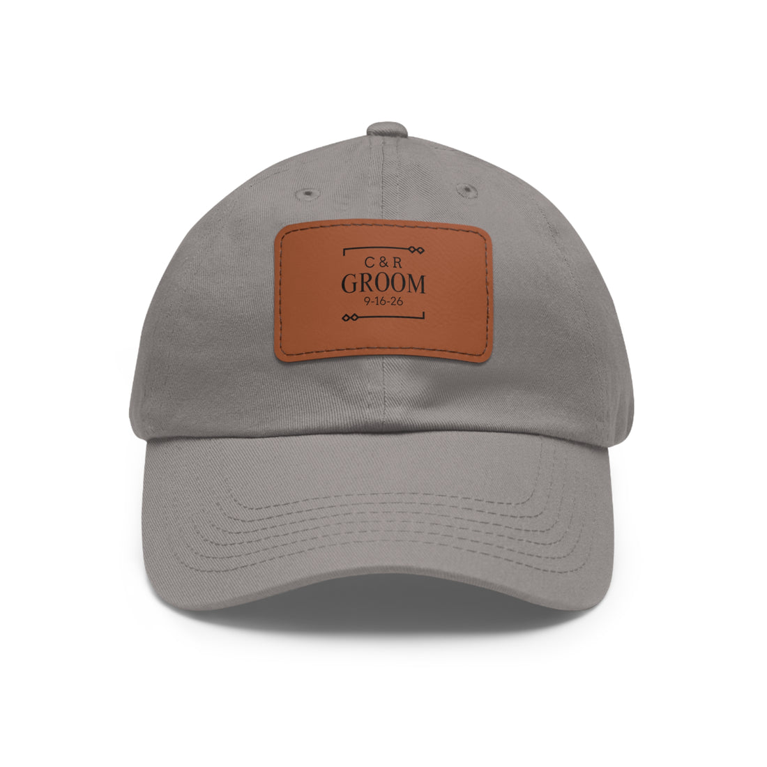 Personalized Dad Hat, Custom Faux Leather Patch Hat, Gift for Groom, Wedding Day Accessory, Unique Headwear for Men, Custom Date