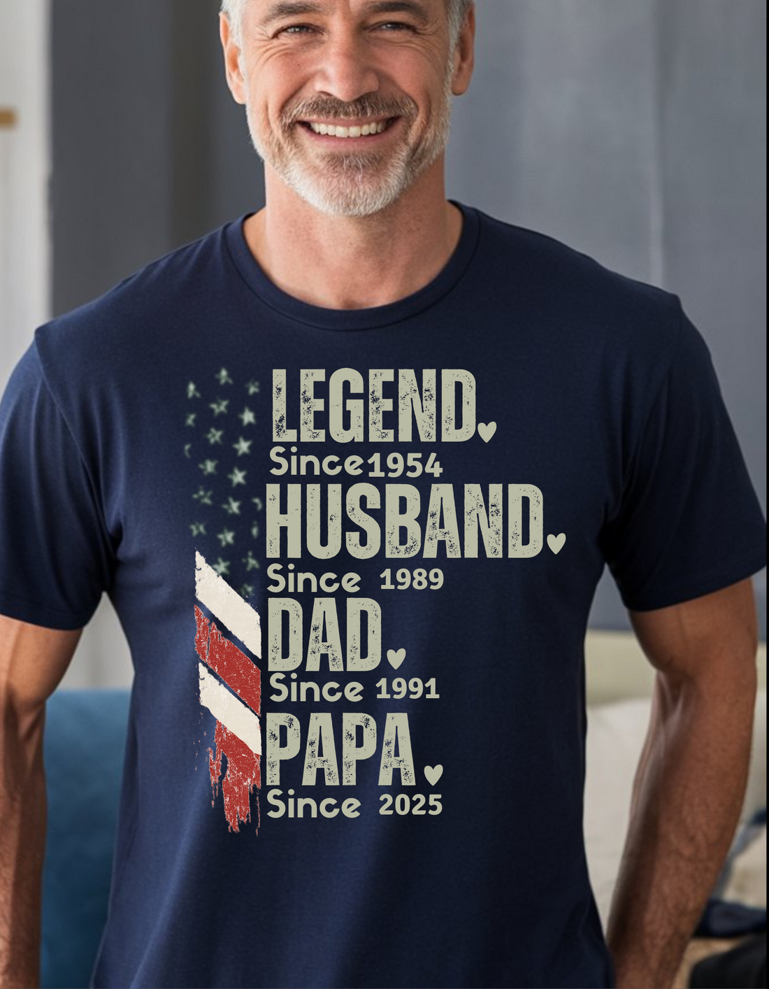 Personalized Papa and Dad "The Man The Legend" T-Shirt