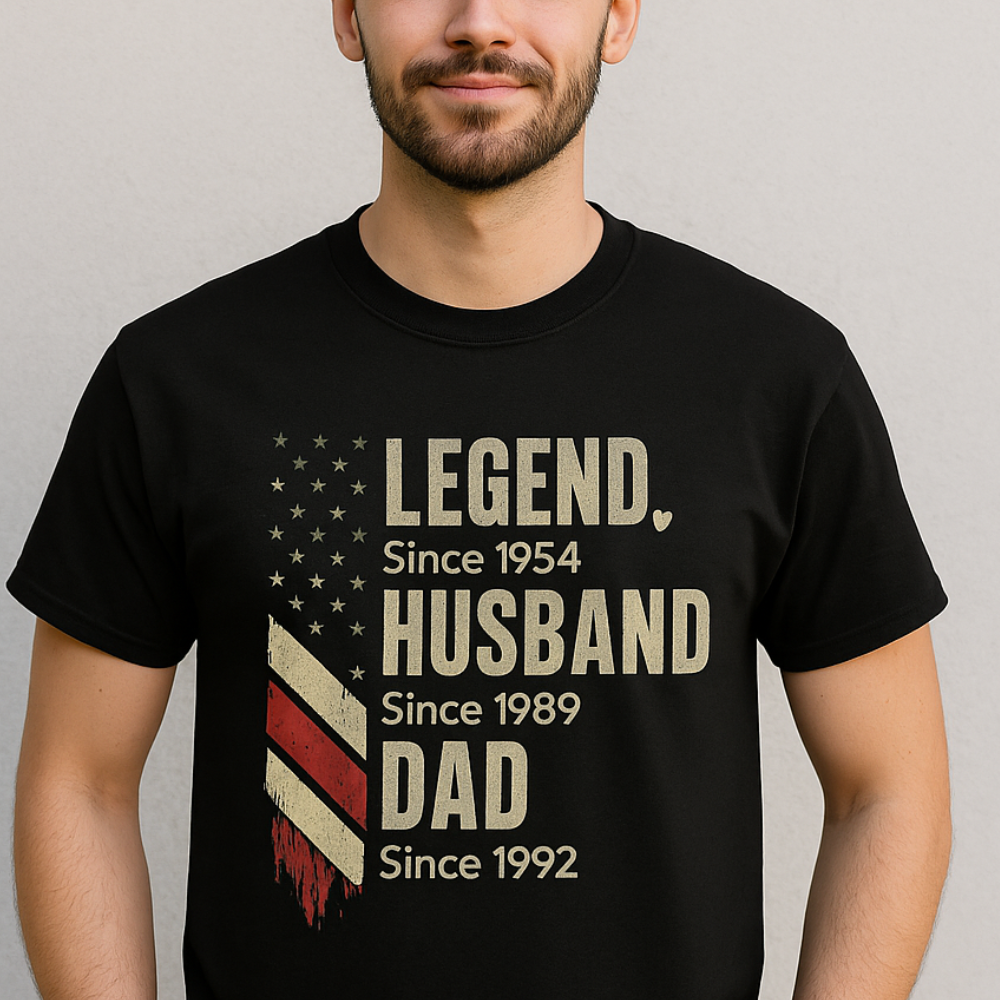 Personalized Papa and Dad "The Man The Legend" T-Shirt