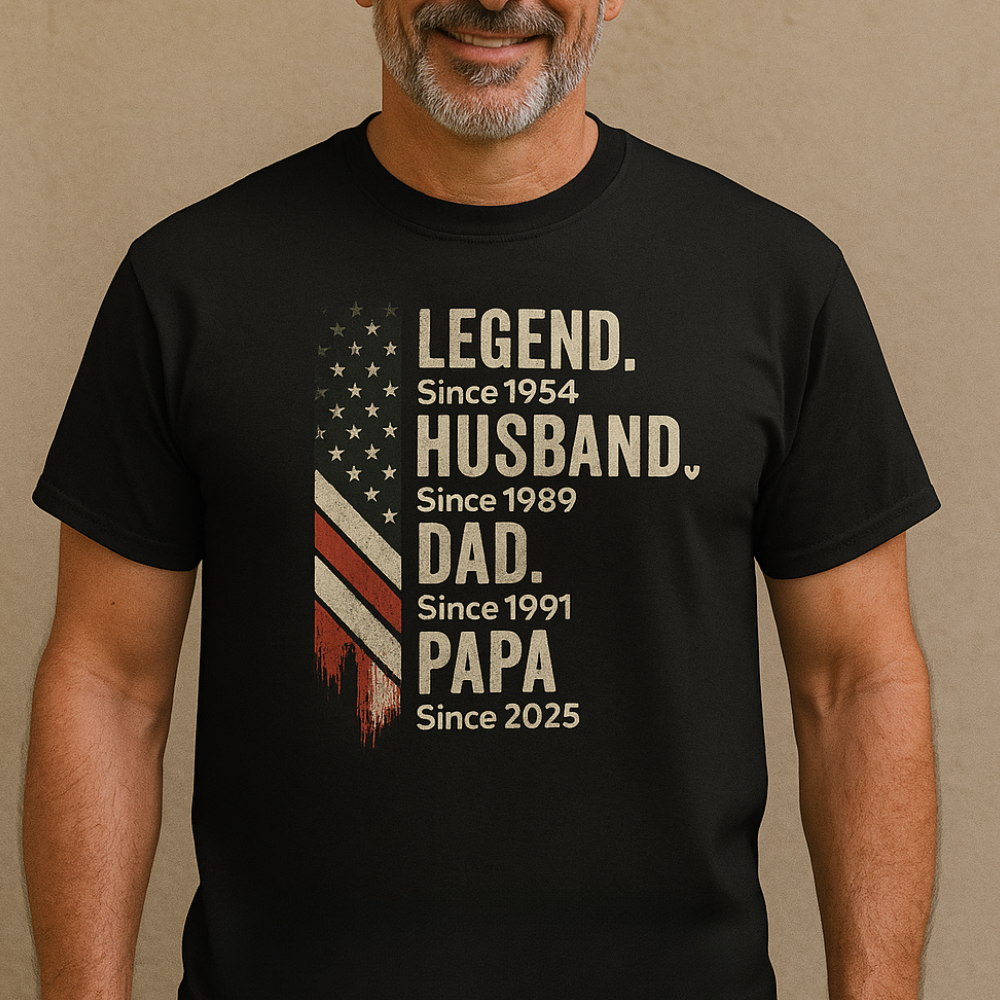 Personalized Papa and Dad "The Man The Legend" T-Shirt