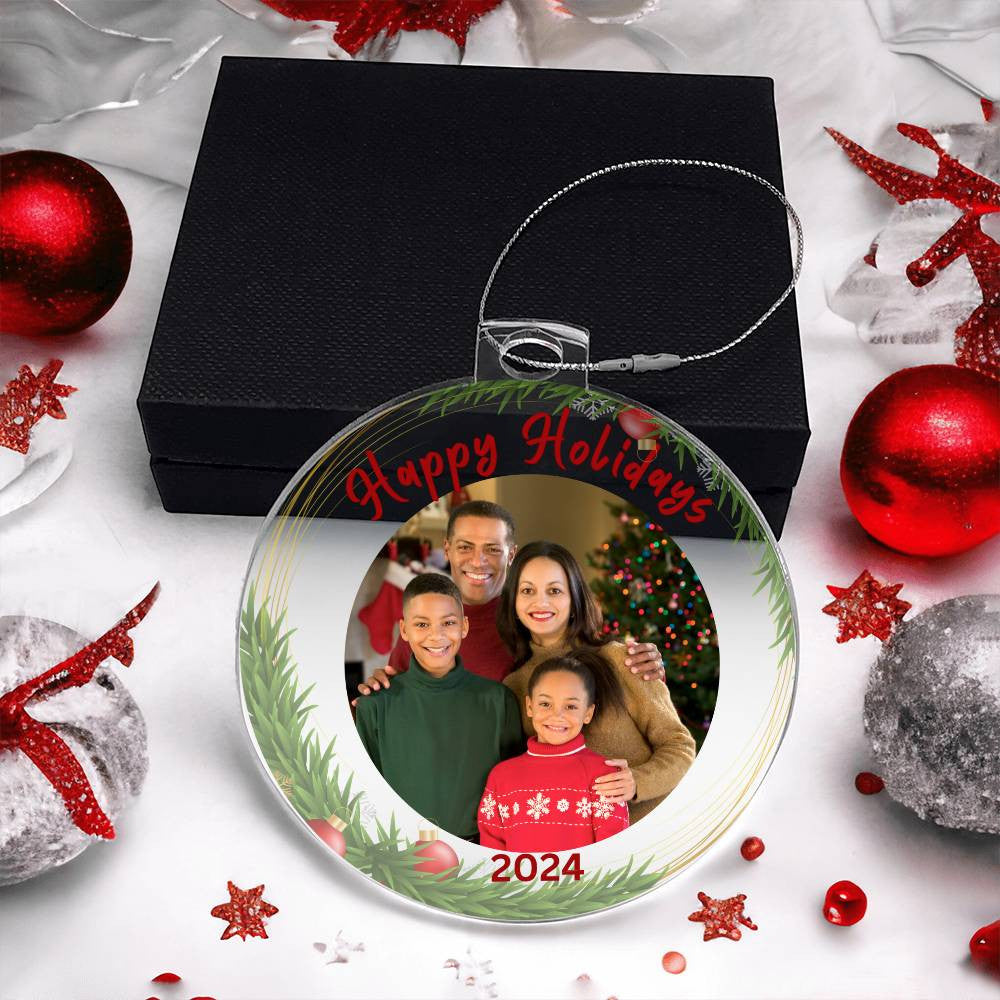 Personalized "Happy Holidays" Photo Acrylic Ornament!