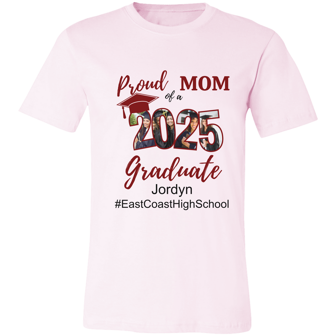 Proud Family T-Shirt, Personalized 2025 Grad Tees, 2025 Graduate Custom Photo Graduate Tee