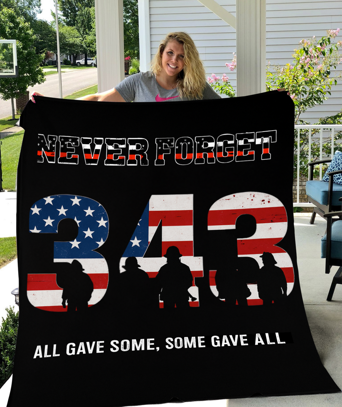 Cozy Patriotic Blanket, Perfect Memorial Gift, Snuggle Blanket for Sofa 50x60in