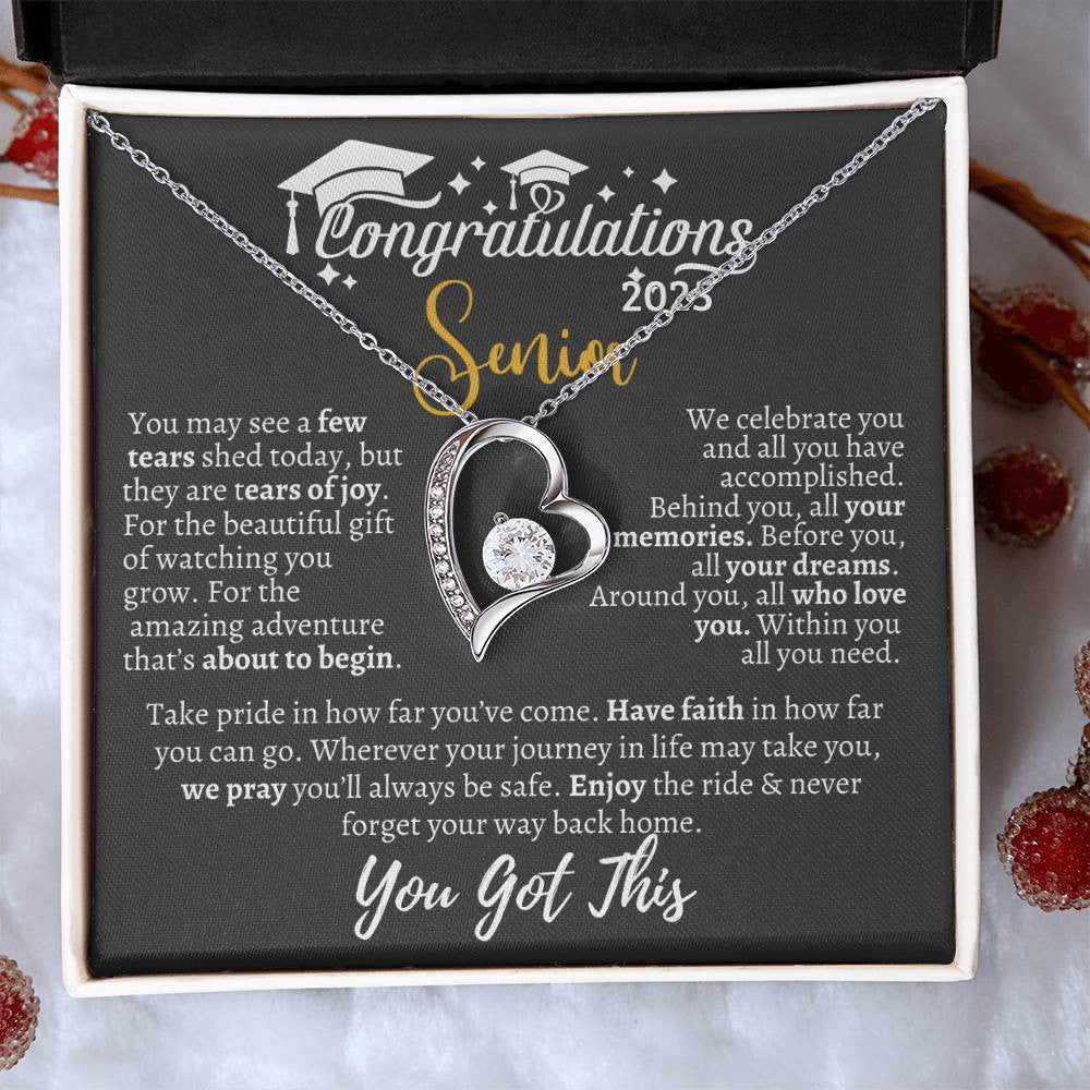 Graduation necklace, Graduation gift, "Congratulations Class of 2025" | Forever Love Necklace