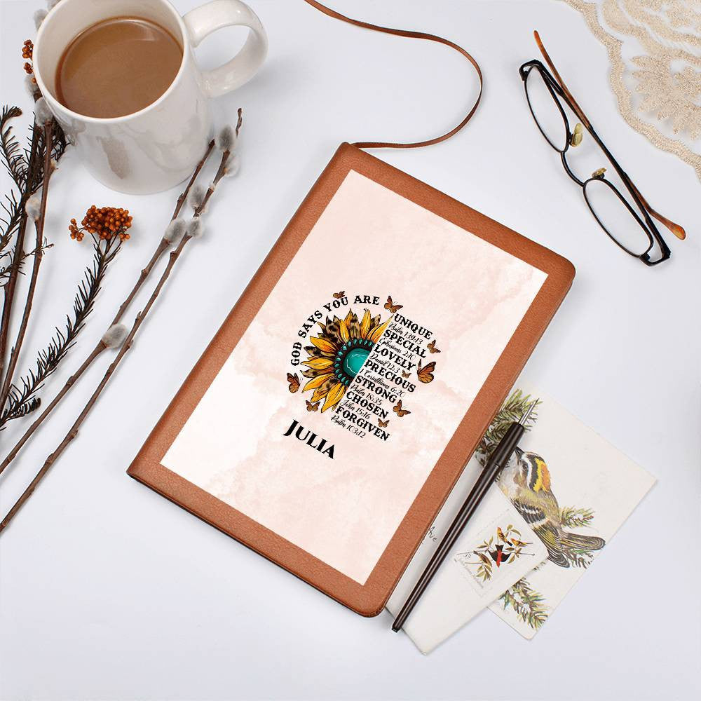 Personalized Leather Journal, Coworker Gift, Mentor Gift, Christmas Gift Graphic Journal