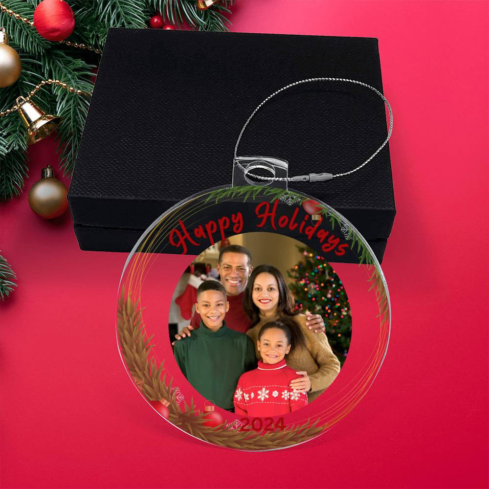 Personalized "Happy Holidays" Photo Acrylic Ornament!