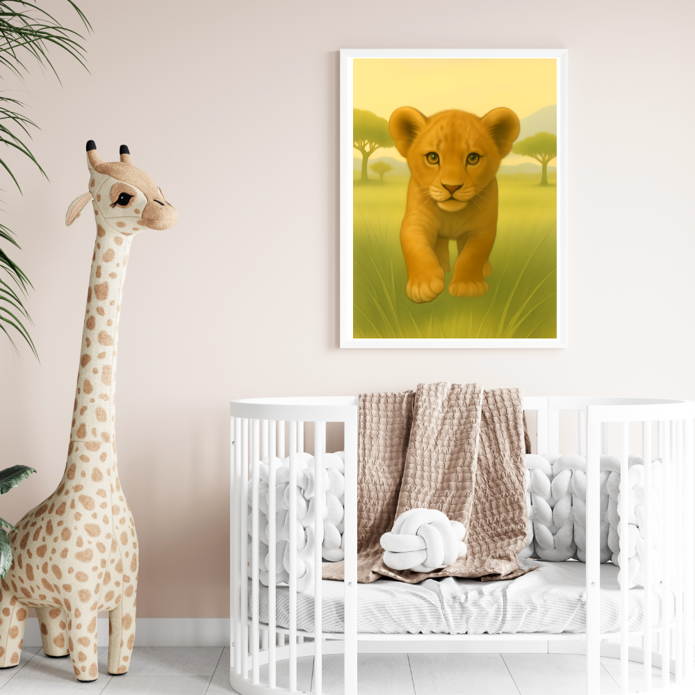 Safari Animal Nursery Prints: Watercolor Lion, Giraffe, Elephant Art