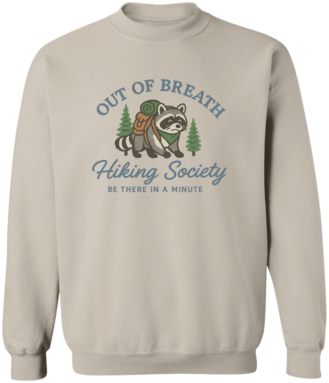 Funny "Out of Breath Hiking Society" Sweatshirt, Nature Lover Sweatshirt, Funny Hiking Crewneck
