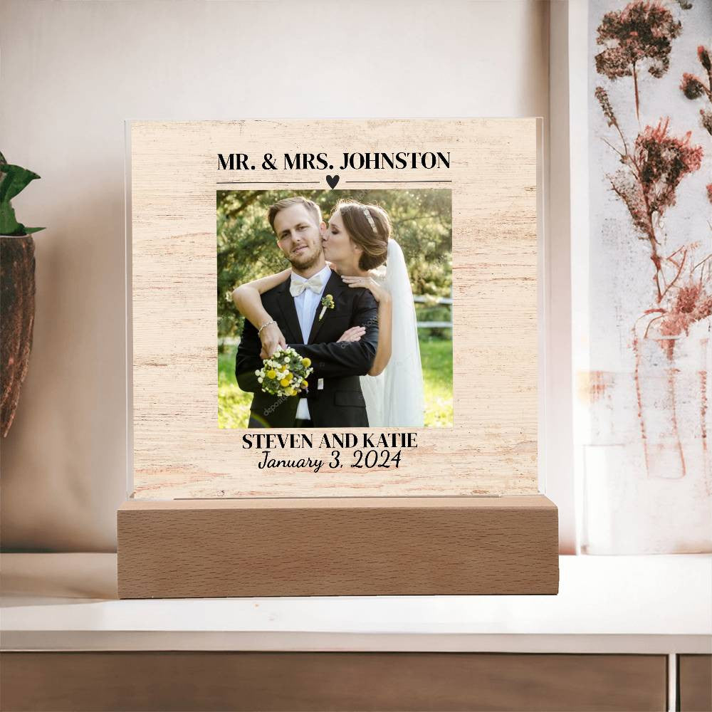 Personalized Wedding Photo Frame| Acrylic Square Plaque