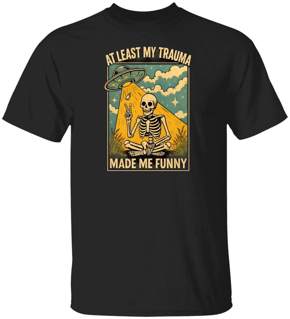 Funny Halloween Skeleton Design "My Trauma" Tee