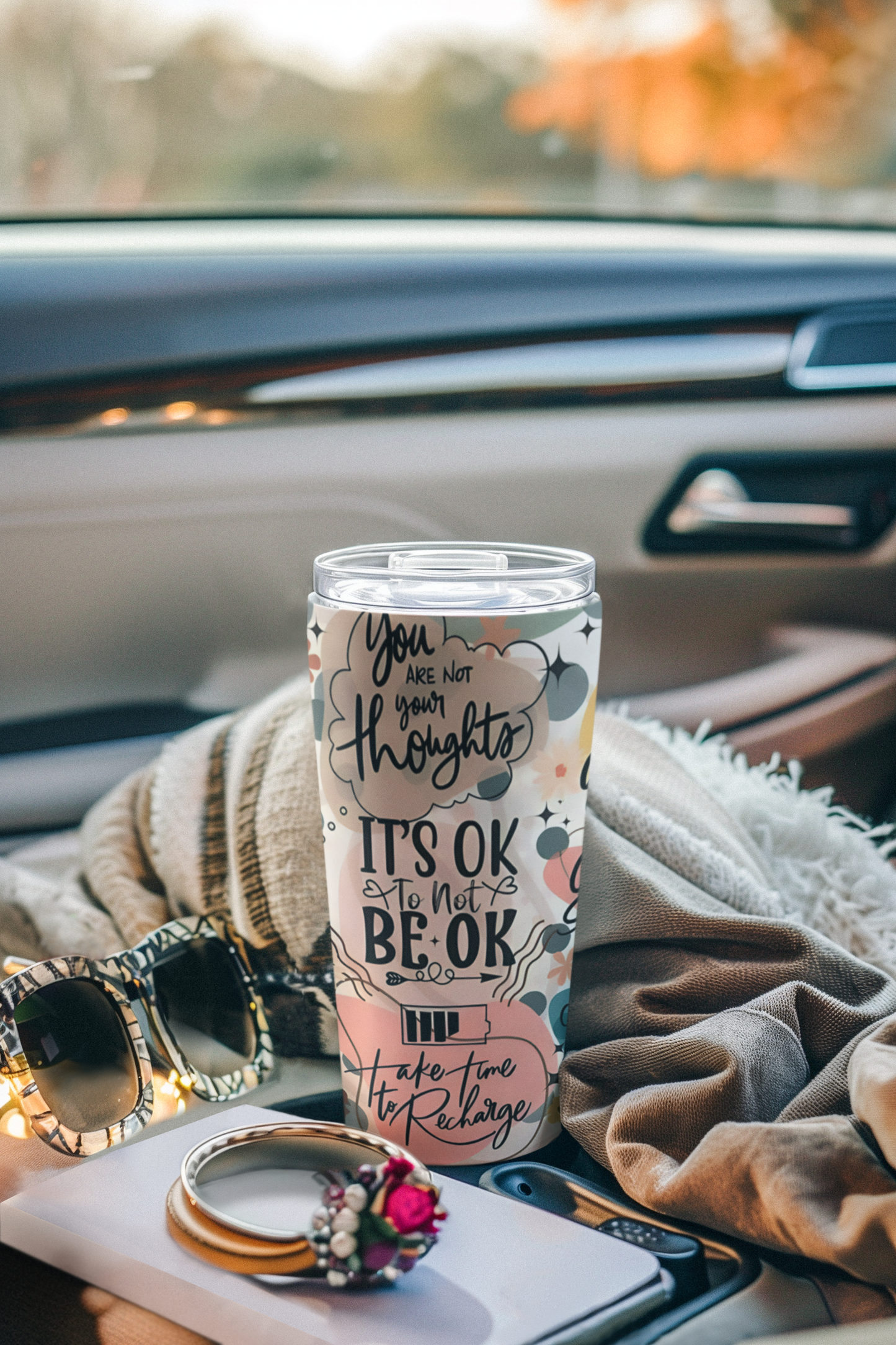 "You are Enough" Words of Affirmation" Stainless Steel Tumbler 20oz