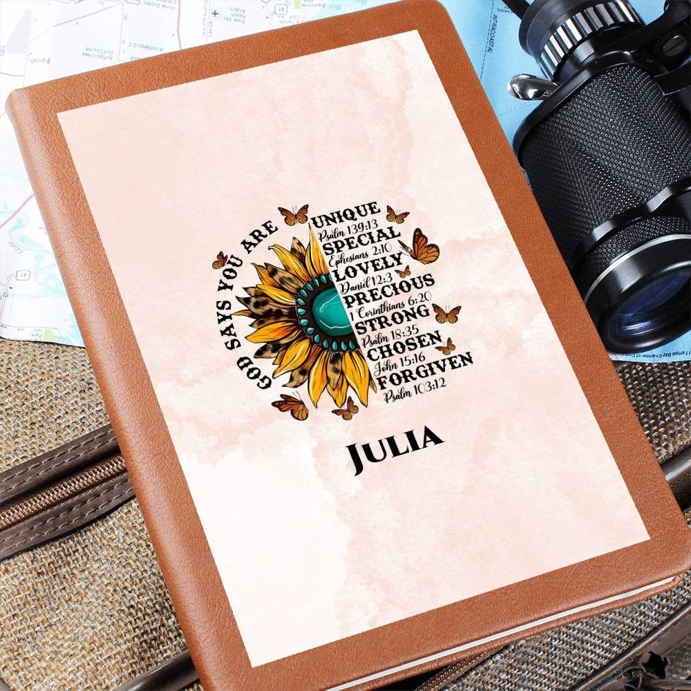 Personalized Leather Journal, Coworker Gift, Mentor Gift, Christmas Gift Graphic Journal