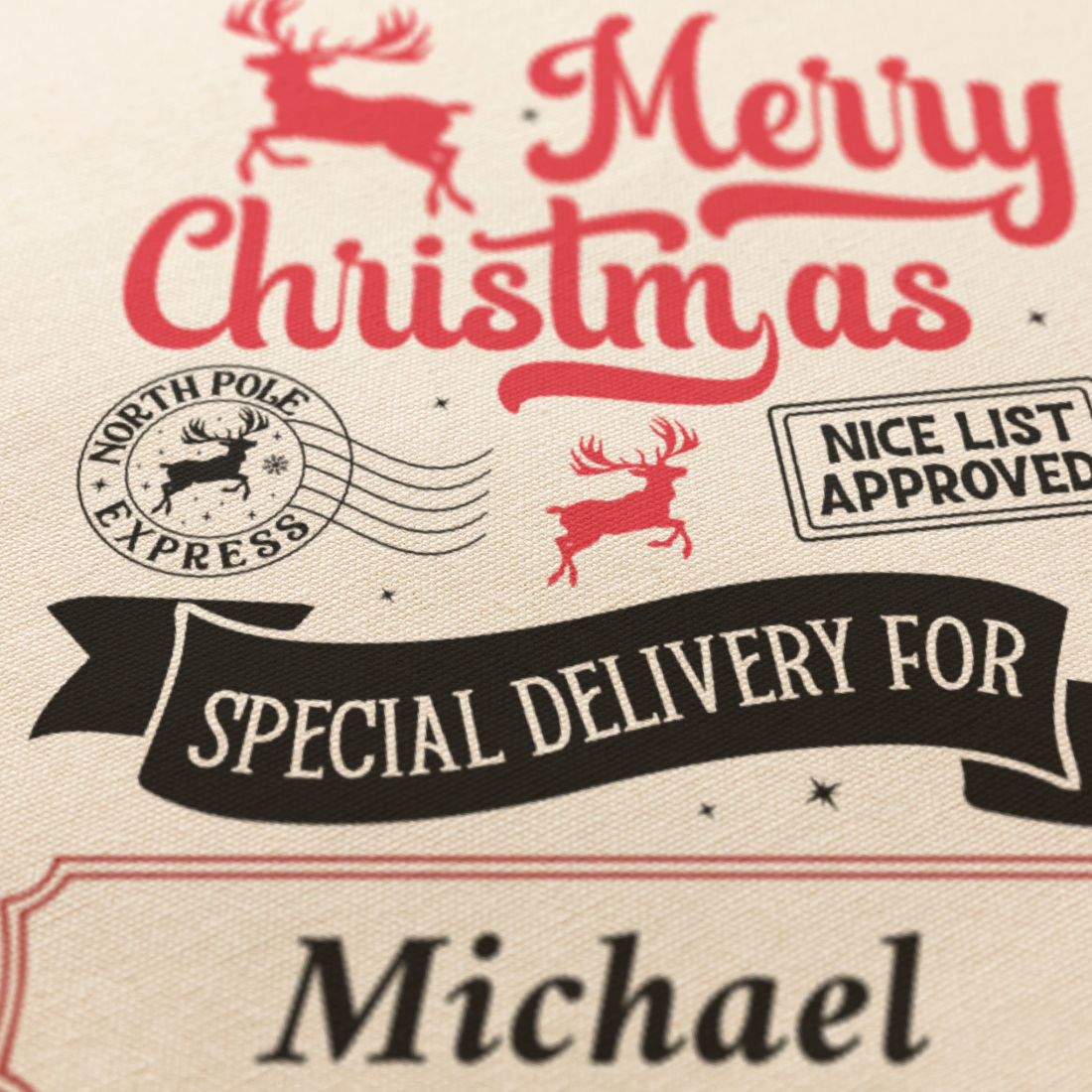 Personalize Christmas Santa "Naughty/Nice" Special Delivery Drawstring Backpack!