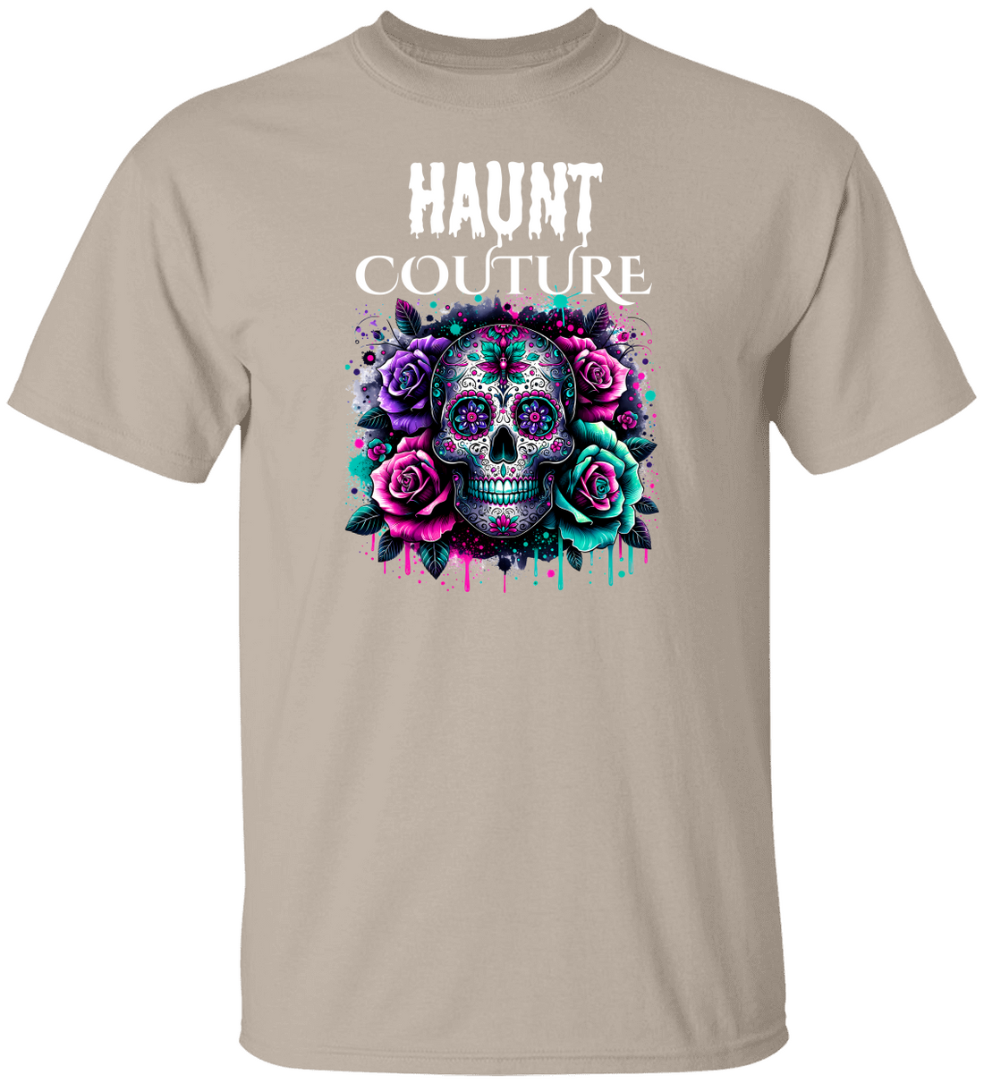 Skull & Roses Graphic Halloween Tee Haunt Couture reveal.”