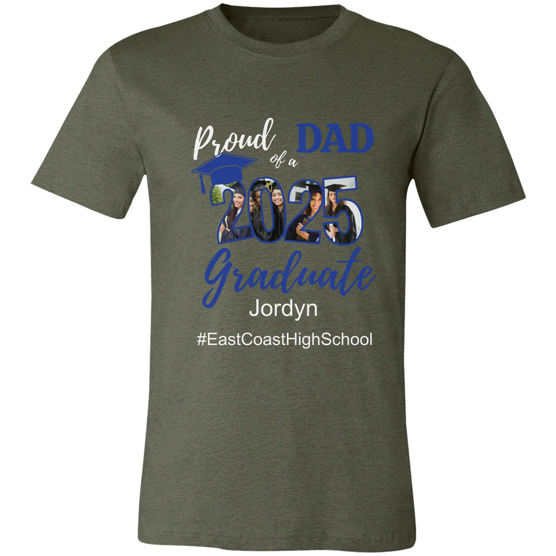 Proud Family T-Shirt, Personalized 2025 Grad Tees, 2025 Graduate Custom Photo Graduate Tee